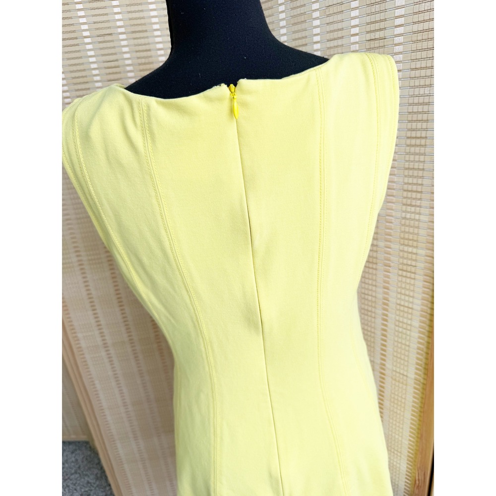 Ann Taylor Yellow Sleeveless Seamed Fit & Flare Dress Size 8 - Picture 3 of 5